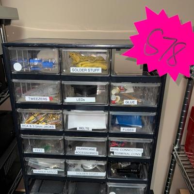 S78-drawer organizer, plus contents