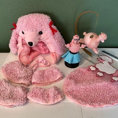 Keeping warm with a poodle hat/leggings, Poodle Bobblehea