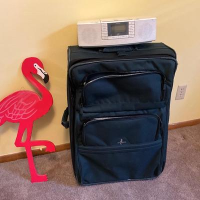 Suitcase, Zenith CD Player, plus decor
