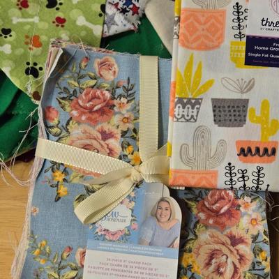 Fabric Quarters and Quilting Pieces