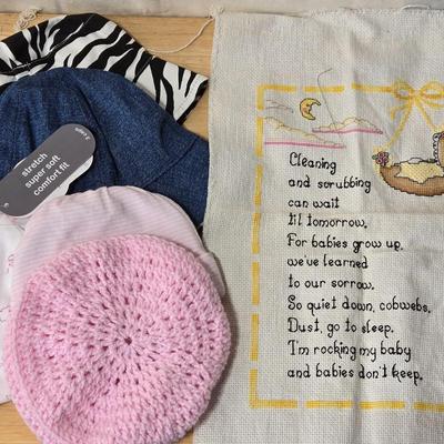 Baby Hats and Cross Stitch Deco