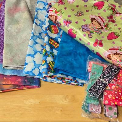Fun Fabrics including Yardage of Strawberry Shortcake