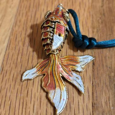 Cloisonne Articulated Fish Pendant