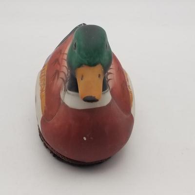 Lot of 3 Vintage Ducks / Swan Decorative Decoys, Handpainted: Handcarved Wood & Brass, Ceramic Jasco Lint Remover Brush, Cast Iron...