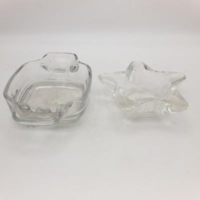 Lot of 12 Vintage Ashtrays / Trinket Dishes: Luby's, Iridescent Carnival Glass, Anchor Hocking Thumbprint Milk Glass, Star, Brass /...