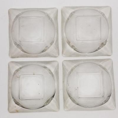 Lot of 12 Vintage Ashtrays / Trinket Dishes: Luby's, Iridescent Carnival Glass, Anchor Hocking Thumbprint Milk Glass, Star, Brass /...