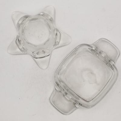 Lot of 12 Vintage Ashtrays / Trinket Dishes: Luby's, Iridescent Carnival Glass, Anchor Hocking Thumbprint Milk Glass, Star, Brass /...