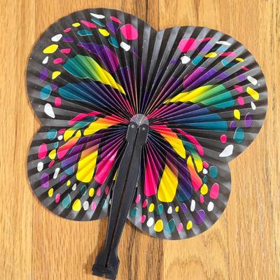 Feather Mask, Wig, and Butterfly Fan