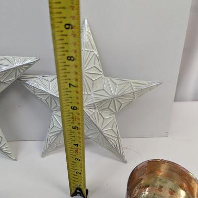 Metal Star Wall Decor Tray & Candle Holders