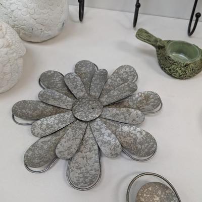 Flower Frog Shadow Boxes Flower Wall Decor & Leaf Coat Hanger