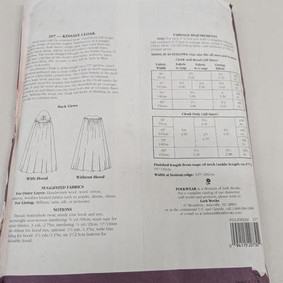 Vintage 1970's Folkwear Sewing Pattern Costume Kinsale Cloak With Hood & Missouri River Boatman's Shirt