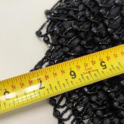 BIJOUX TERNER Black Beaded Sequin Small Purse Evening Bag