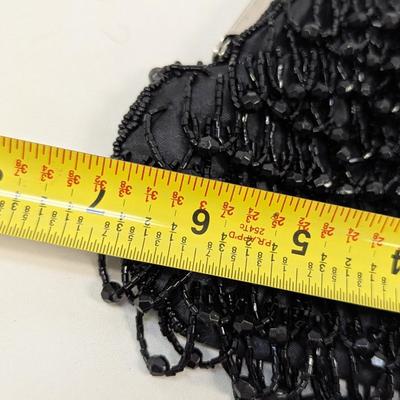 BIJOUX TERNER Black Beaded Sequin Small Purse Evening Bag