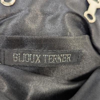 BIJOUX TERNER Black Beaded Sequin Small Purse Evening Bag