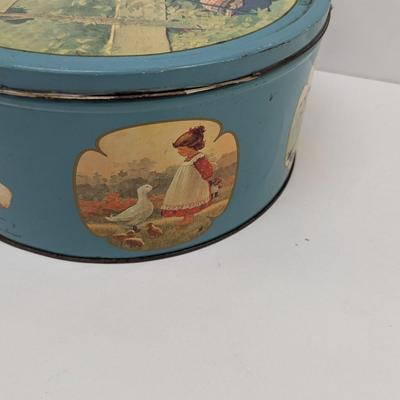 Japanese Viking Trays Vintage Tin Danish Butter Cookies Girl Coffee Pot
