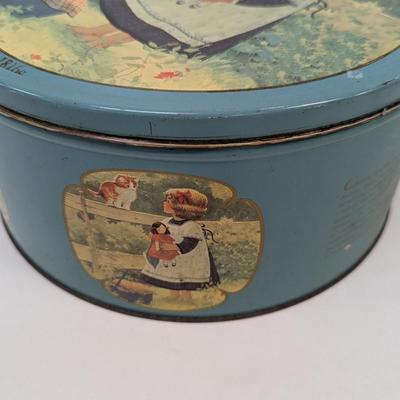 Japanese Viking Trays Vintage Tin Danish Butter Cookies Girl Coffee Pot