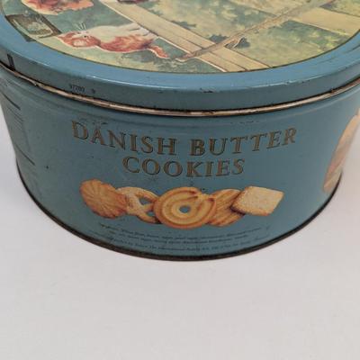 Japanese Viking Trays Vintage Tin Danish Butter Cookies Girl Coffee Pot
