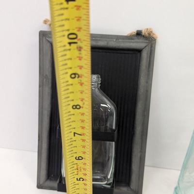 Purple Bottle Wooden Hanging Base Vatreria Etrusca Green Tint Glass Bottle