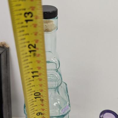 Purple Bottle Wooden Hanging Base Vatreria Etrusca Green Tint Glass Bottle