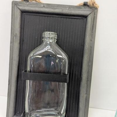 Purple Bottle Wooden Hanging Base Vatreria Etrusca Green Tint Glass Bottle
