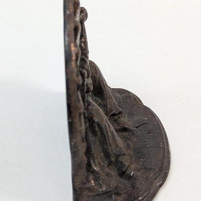 Vintage Solid Bronze Asian Chinese Couple Kissing 4" Bookend