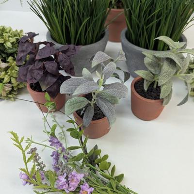 Artificial Floral Decor With Ceramic Pots
