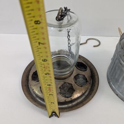 Glass & Metal Chicken Feeders