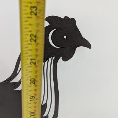 23" Tall Metal Artsy Hen On Stand Figurine