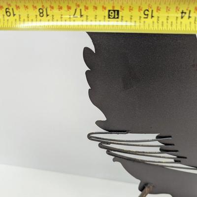 23" Tall Metal Artsy Hen On Stand Figurine