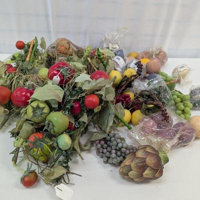 Assortment Of Faux Vegetables & Fruit