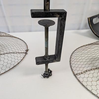 Metal Deck Railing Table Metal Tray & Wire Baskets With Hole
