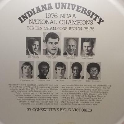 Lot of Vintage Coca-Cola / IU / Basketball: Indiana University Big 10 Bobby Knight 1976 Coca Cola Commemorative Tray, "The Power...
