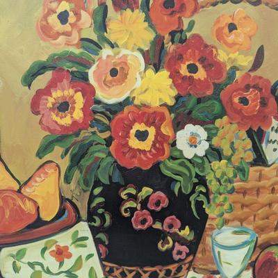 Floral Print On Board 29" x 19 3/4"