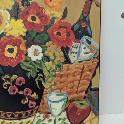 Floral Print On Board 29" x 19 3/4"