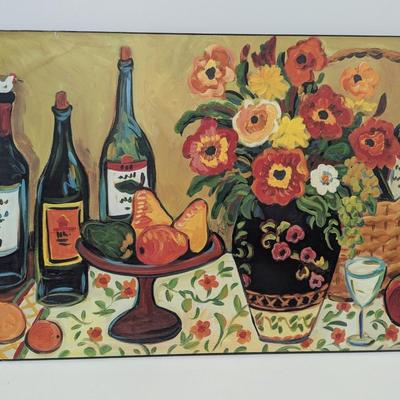 Floral Print On Board 29" x 19 3/4"