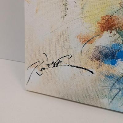Peacock Painting On Canvas Signed 27 1/2" x 19 3/4"