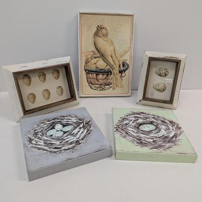 Canary Birds In Basket & Egg/Nest Decor
