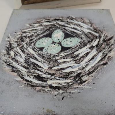 Canary Birds In Basket & Egg/Nest Decor