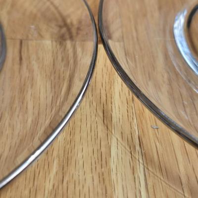 Silver Rim Clear Glass Plates