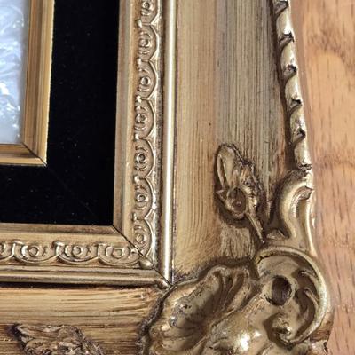Vintage Gold Gilt Wood Frame with Porcelain Insert