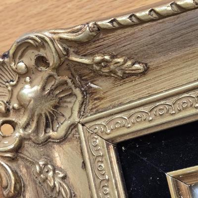Vintage Gold Gilt Wood Frame with Porcelain Insert