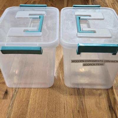 (2) Plastic Organizing Containers with Handles