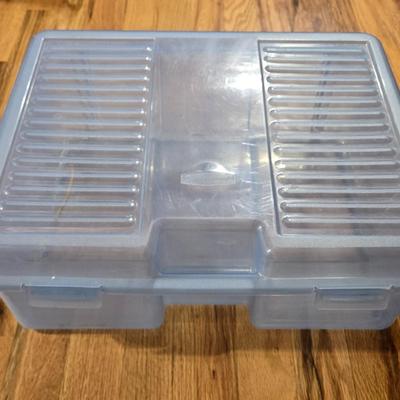 Blue Plastic Flip Top Container