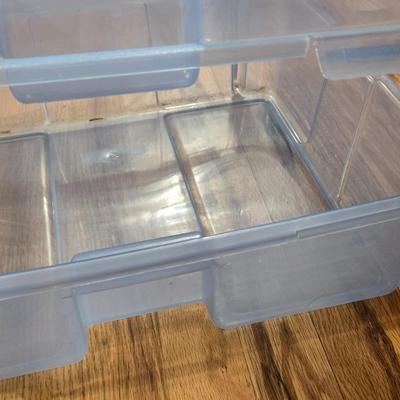 Blue Plastic Flip Top Container