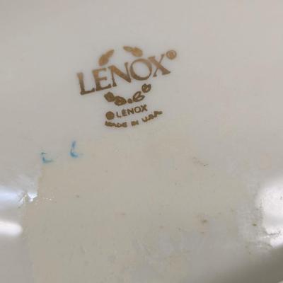 Lenox USA Symphony Scalloped Oval Bowl & Footed Candy Dish 24K Edges