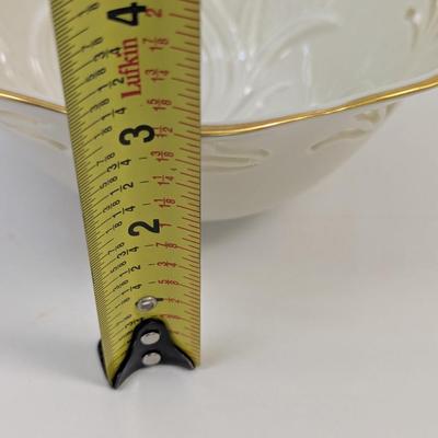 Lenox USA Triangle Bowl & Westbury Punch Out Design Bowl 24K Edges