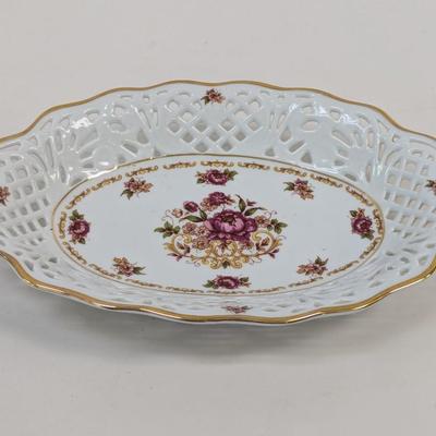 Vintage Bavaria Schumann Arzberg Germany Pierced Dish
