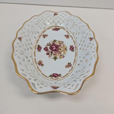 Vintage Bavaria Schumann Arzberg Germany Pierced Dish