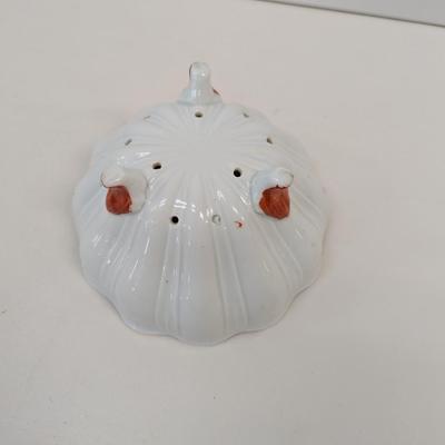 Vintage Japanese Hand Painted Berry Strainer Bowl