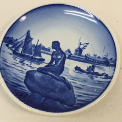 Langelinie Little Mermaid Trinket Dish Hand Painted Nippon Bowl Shenango China Dish